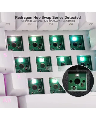 Tastatura Redragon Draconic K530 RGB Pro Bluetooth Red Switch - White 