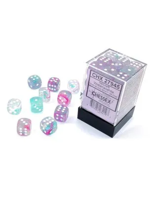 Kockice Chessex - Nebula - Luminary - Wisteria & White 12mm (36) 