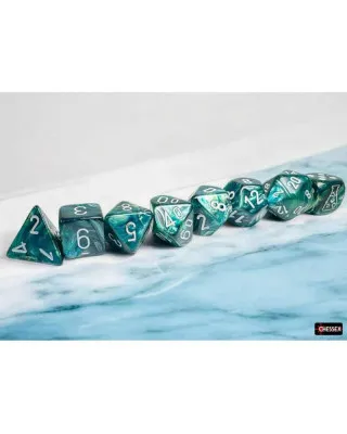 Kockice Chessex - Polyhedral - Lustrous - Neptune & Grey (7) 