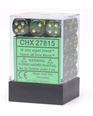 Kockice Chessex - Scarab - Jade & Gold 12mm (36) 