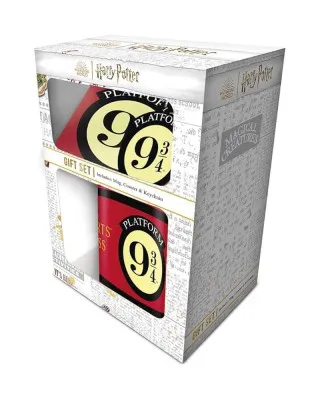 Gift Set - Harry Potter - Colourful Crest Platform 9 3/4  - Šolja, Podmetač i Privezak 