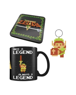 Gift Set - Legend Of Zelda - Retro - Šolja & Podmetač & Privezak 