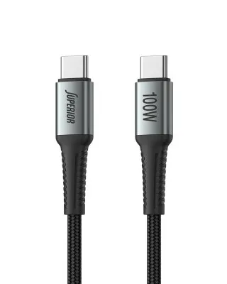 Kabl Superior SU-K103 USB-C 100W - Pleteni 1m - Grey 
