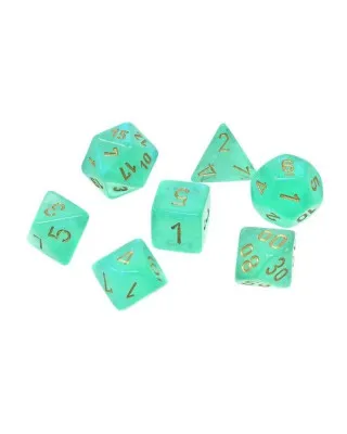 Kockice Chessex - Borealis- Light Green & gold - Role Playing 7 Dice Set