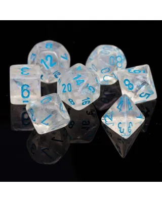 Kockice Chessex - Borealis - Polyhedral - Luminary - Icicle & Light Blue (7) 