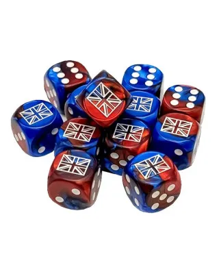 Kockice Chessex - Gemini - Great Britain War Dice - Blue-Red & White - Dice Block 16mm (12) 