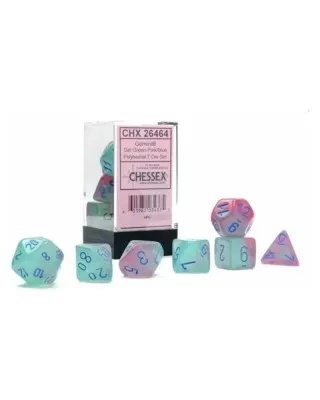 Kockice Chessex - Gemini - Polyhedral - Gel Green-Pink & Blue (7) 