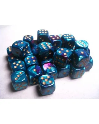 Kockice Chessex - Gemini - Purple-Teal & Gold12mm (36) 
