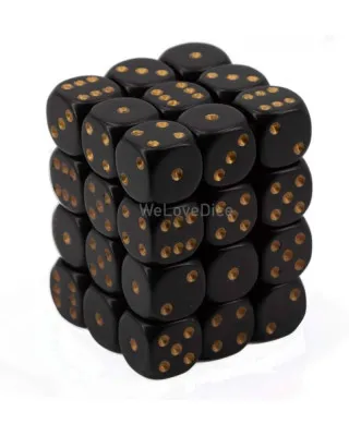 Kockice Chessex - Opaque - Black & Gold - Dice Block (36) 12mm 