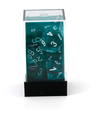 Kockice Chessex - Polyhedral- Translucent - Teal-White (7) 