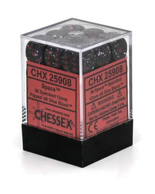 Kockice Chessex - Speckled - Silver Volcano - Dice Block (36) 12mm 