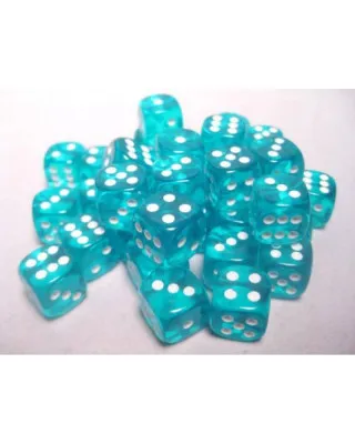 Kockice Chessex - Translucent - Teal & White - Dice Block 12mm (36)