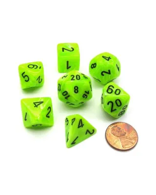 Kockice Chessex - Vortex - Polyhedral - Bright Green & Black (7) 
