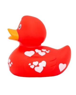 Lilalu Patkica - Red Duck With White Hearts - Rubber Duck 