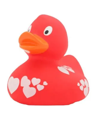 Lilalu Patkica - Red Duck With White Hearts - Rubber Duck 