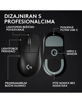 Miš Logitech G PRO X Superlight Wireless v2 DEX - Black 
