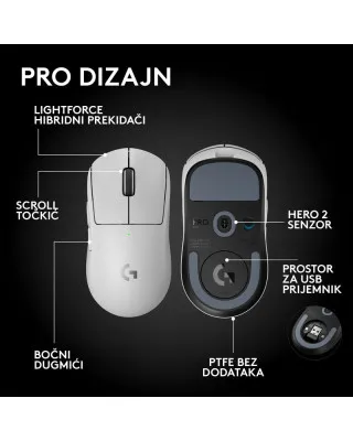 Miš Logitech G PRO X Superlight Wireless v2 SE - White 