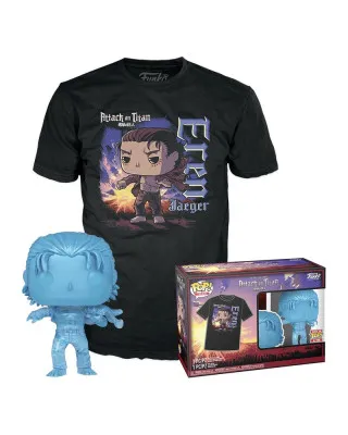 Set Bobble Figure Anime - Attack on Titan Final Season POP!  & Tee - Eren Jaeger With Marks (M) 
