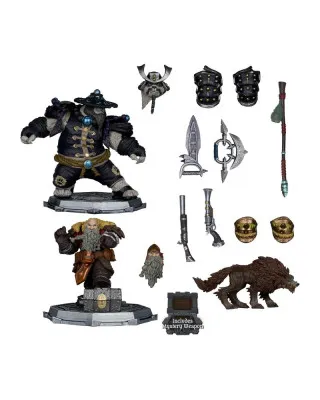 Statue World of Warcraft - 2 Pack - Dwarf Hunter - Beast Master And Pandaren - Gold Label 