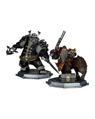 Statue World of Warcraft - 2 Pack - Dwarf Hunter - Beast Master And Pandaren - Gold Label 