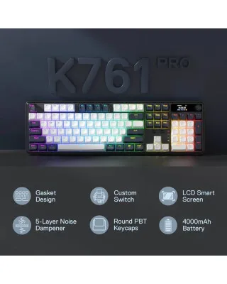 Tastatura Redragon Wyvern LCD Pro K761-WB Wireless/Wired/BT 
