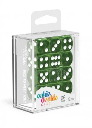 Kockice Oakie Doakie Dice D6 16 mm Marble - Green (12) 