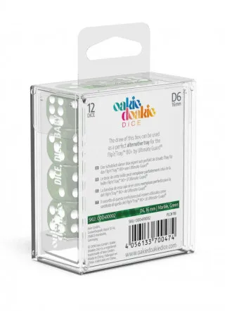 Kockice Oakie Doakie Dice D6 16 mm Marble - Green (12) 