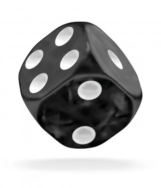 Kockice Oakie Doakie Dice D6 16 mm Marble - Black (12) 