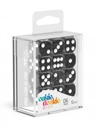 Kockice Oakie Doakie Dice D6 16 mm Marble - Black (12) 