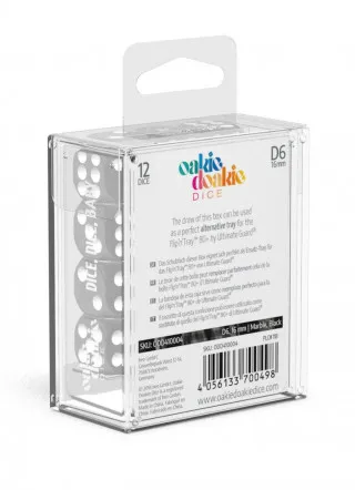 Kockice Oakie Doakie Dice D6 16 mm Marble - Black (12) 