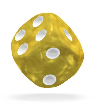 Kockice Oakie Doakie Dice D6 16 mm Marble - Yellow (12) 