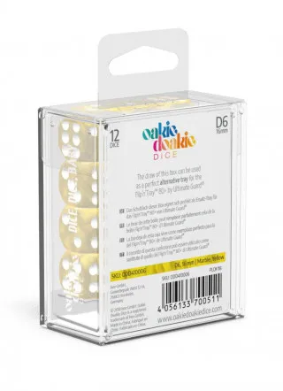 Kockice Oakie Doakie Dice D6 16 mm Marble - Yellow (12) 