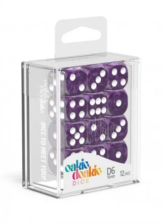 Kockice Oakie Doakie Dice D6 16 mm Marble - Purple (12) 