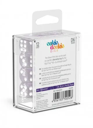 Kockice Oakie Doakie Dice D6 16 mm Marble - Purple (12) 