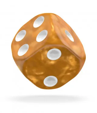 Kockice Oakie Doakie Dice D6 16 mm Marble - Orange (12) 