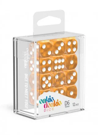 Kockice Oakie Doakie Dice D6 16 mm Marble - Orange (12) 