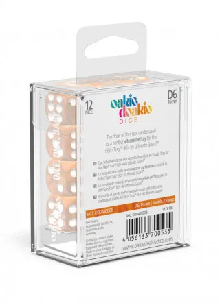 Kockice Oakie Doakie Dice D6 16 mm Marble - Orange (12) 