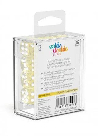 Kockice Oakie Doakie Dice D6 16 mm Translucent - Yellow (12) 