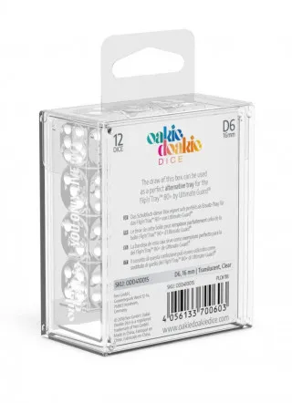 Kockice Oakie Doakie Dice D6 16 mm Translucent - Clear (12) 