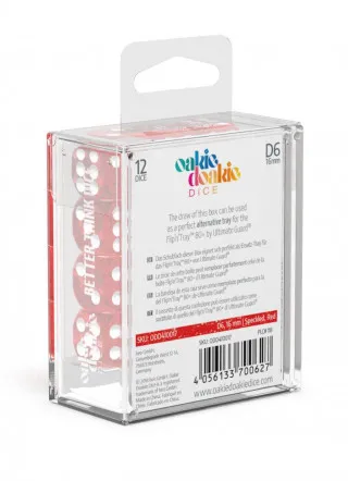 Kockice Oakie Doakie Dice D6 16 mm Speckled - Red (12) 