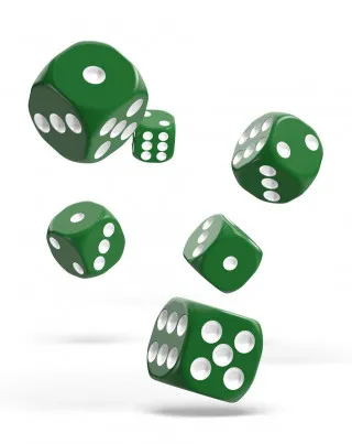 Kockice Oakie Doakie Dice D6 16 mm Solid - Green (12) 