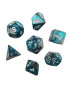 Kockice Chessex - Gemini - Polyhedral - Steel-Teal & White (7) 