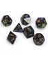 Kockice Chessex - Polyhedral - Lustrous - Shadow & gold  (7) 
