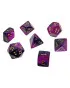 Kockice Chessex - Gemini - Polyhedral Mini - Black-Purple & Gold (7) 