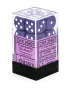 Kockice Chessex - Opaque - Purple & White - Dice Block (12) 16mm 