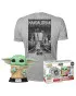 Set Bobble Figure Star Wars POP! & Tee - Grogu With Cookie - L 