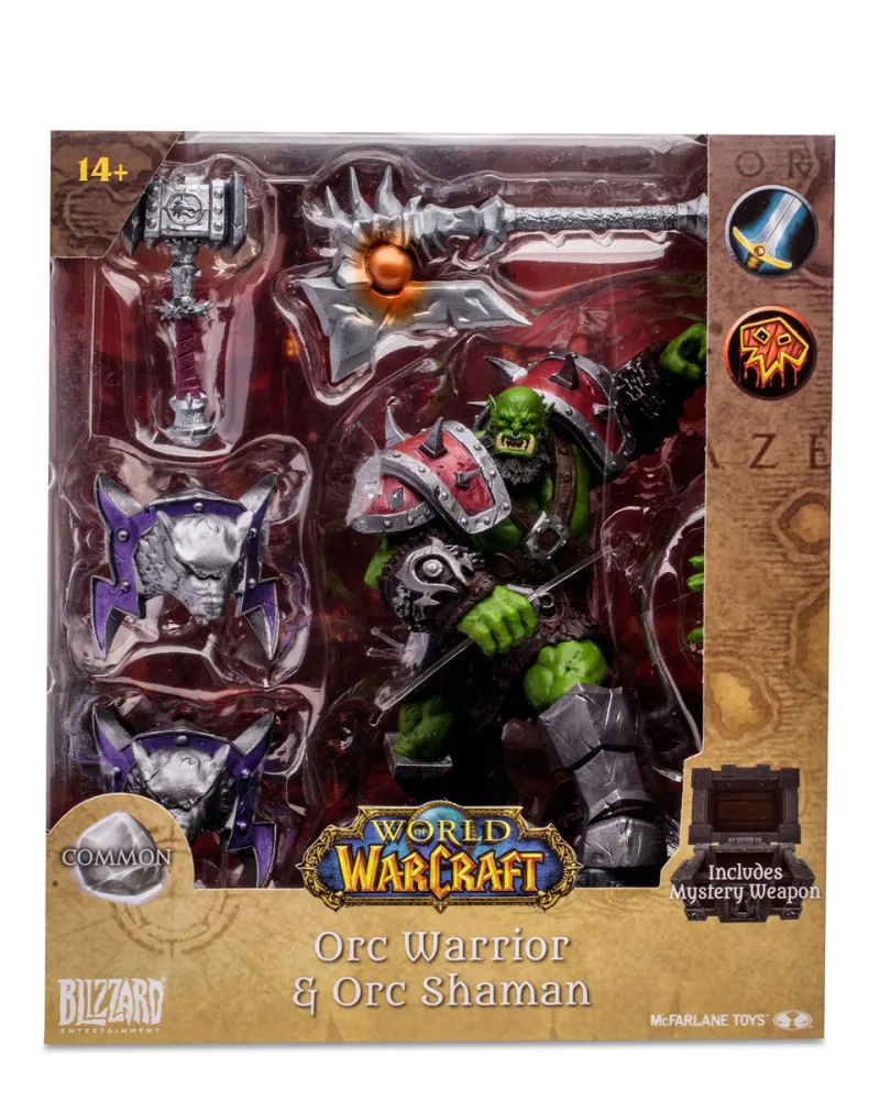 Action Figure World of Warcraft - Orc Warrior & Orc Shaman 
