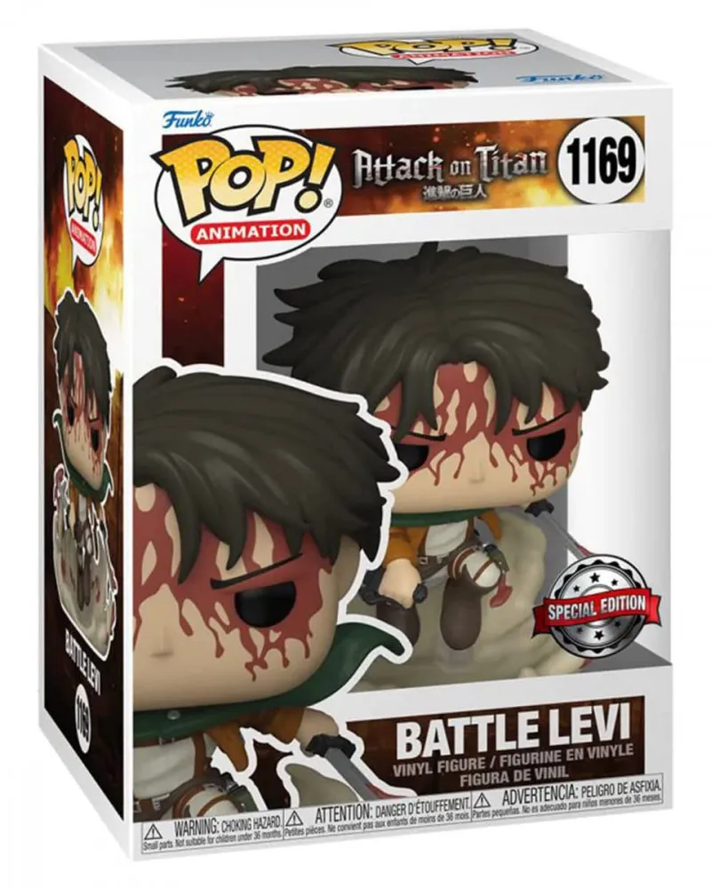 Bobble Figure Anime - Attack on Titan POP! - Battle Levi (Bloody) - Special Edition 