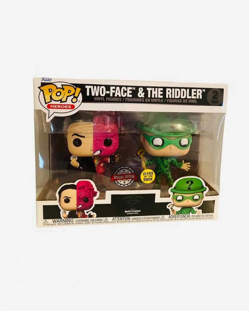 Bobble Figure Batman 2-Pack POP! -  Two-Face & The Riddler - Glows in the Dark (Special Edition) 