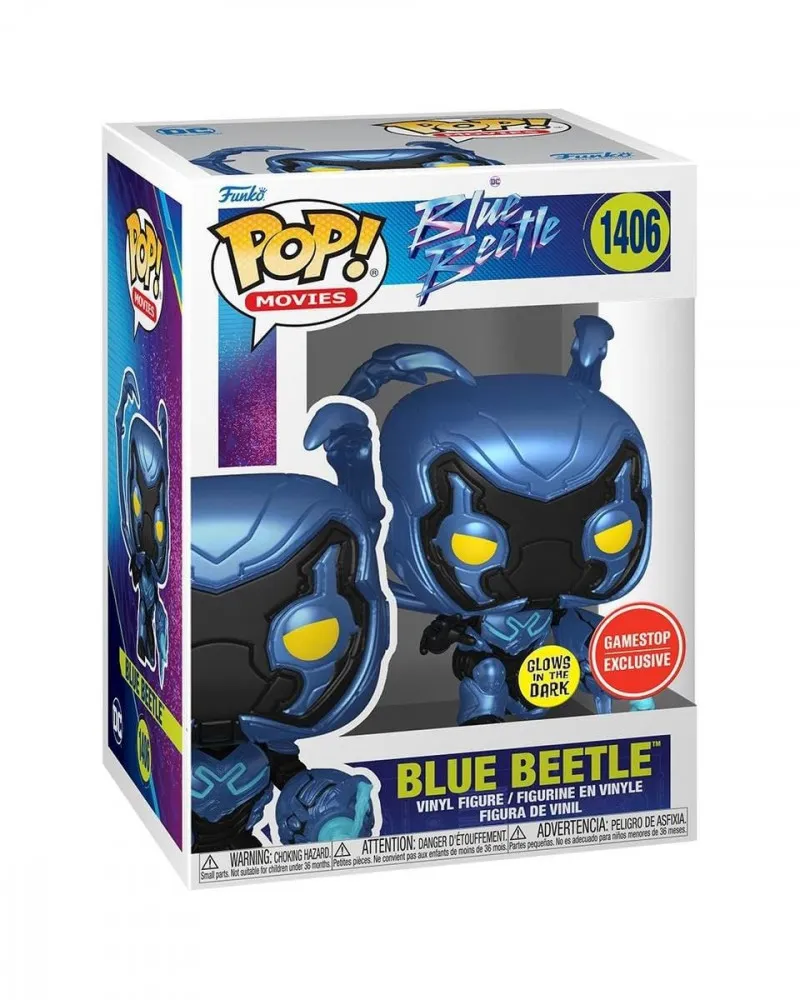 Bobble Figure Blue Beetle POP! - Blue Beetle - Glows in the Dark 